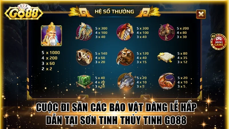 Cuộc đi săn các bảo vật dâng lễ hấp dẫn tại Sơn Tinh Thủy Tinh Go88